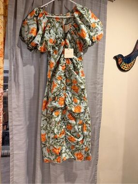 alga pacifico embroidered midi dress Agua by Agua Bendita | The Alga Pacifico embroidered midi dress is a  wonderful day-to-night piece crafted in airy cotton poplin. It features  gorgeous hand
